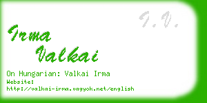 irma valkai business card